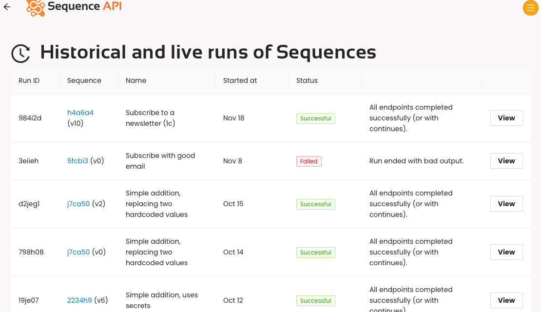The Sequence API Manual